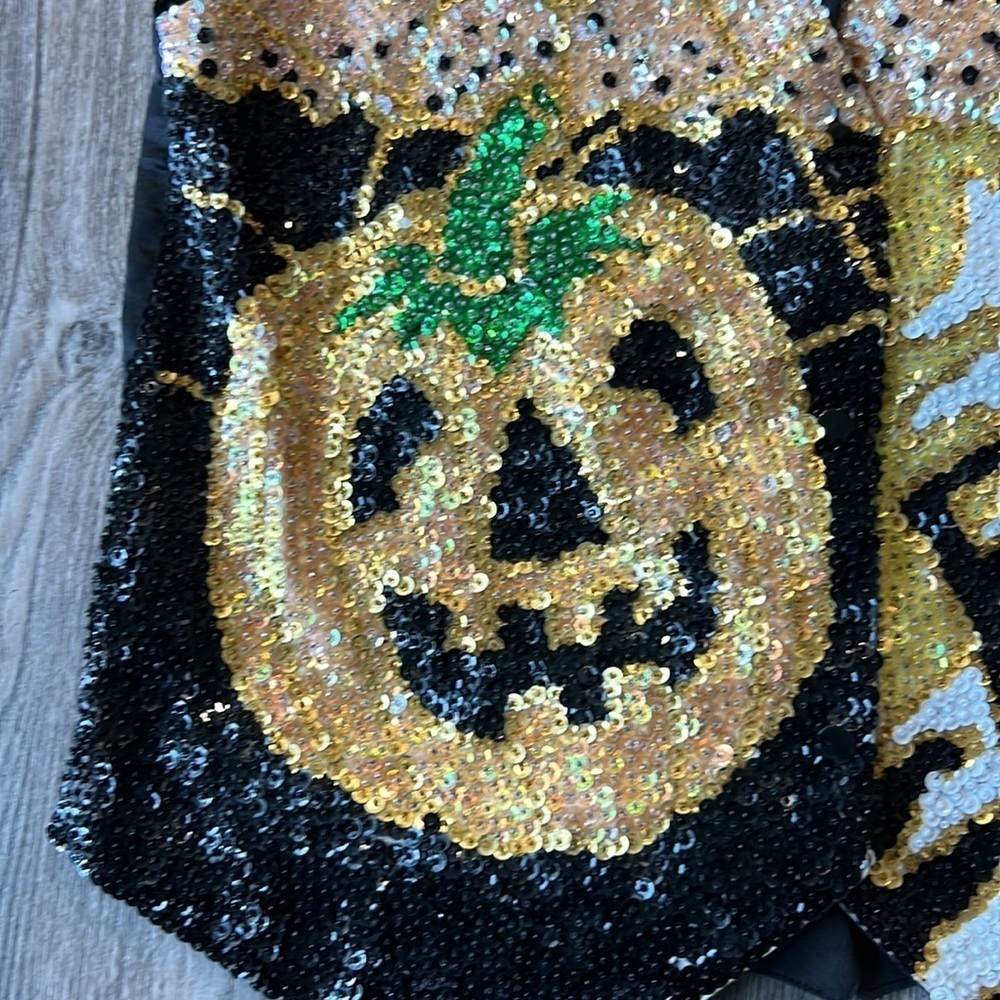 Fashion Fantasy Vest Black Sequined Halloween Vintage Vest Size Medium - Picture 3 of 15